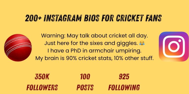 Instagram Bios for Cricket Fan