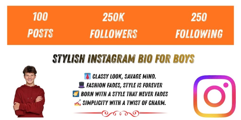 Stylish instagram bio for boys