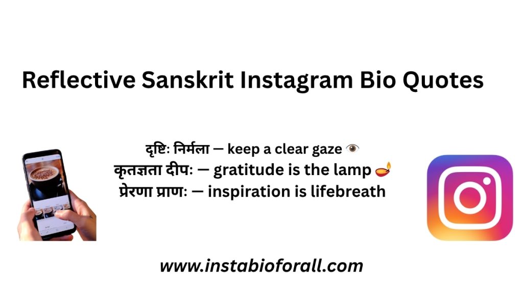 Reflective Sanskrit instagram bio
