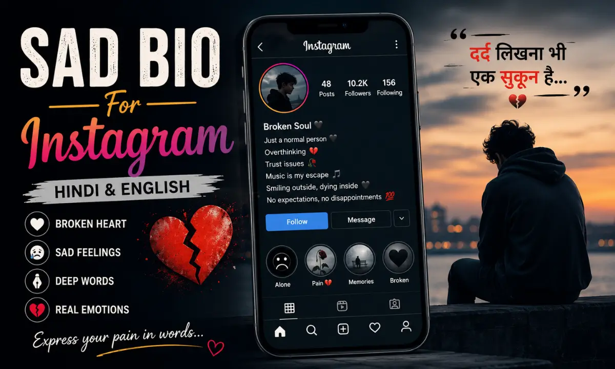 Sad Bio for Instagram in Hindi & English
