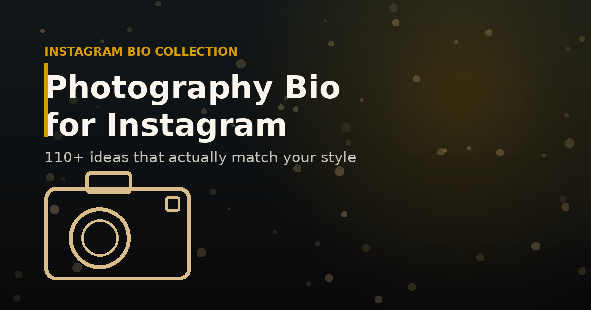 Photography Bio for Instagram